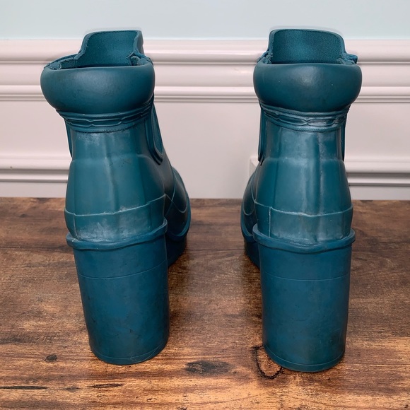 Hunter Original Block Heel Chelsea Rain Boots rare - Picture 4 of 7